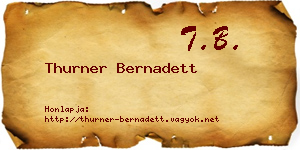 Thurner Bernadett névjegykártya